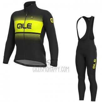 ALE Cycling Jersey Bib Tight 2020 Men Long Sleeve Yellow Black(2)