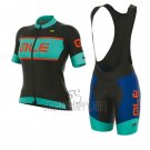 ALE R-ev1 Master Cycling Jersey Bib Short 2017 Women Short Sleeve Black and Light Blue