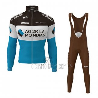 Ag2r La Mondiale Cycling Jersey Bib Tight 2019 Long Sleeve Black White Blue
