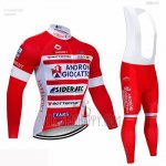 Androni Giocattoli Cycling Jersey Bib Tight 2019 Men Long Sleeve Red White