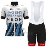Axeon Hagens Berman Cycling Jersey Bib Short 2017 Men Short Sleeve White and Black