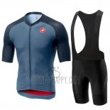Castelli Aero Race Cycling Jersey Bib Short 2019 Men Short Sleeve Blue Red