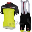 Castelli Cycling Jersey Bib Short 2016 Men Short Sleeve Yellow and Gray