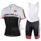 Castelli Cycling Jersey Bib Short 2017 Men Short Sleeve White and Black