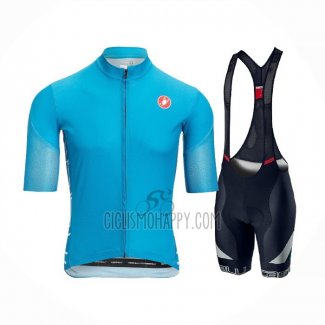 Castelli Cycling Jersey Bib Short 2021 Men Short Sleeve Light Blue