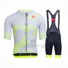 Castelli Cycling Jersey Bib Short 2021 Men Short Sleeve Light Yellow White