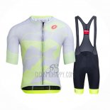 Castelli Cycling Jersey Bib Short 2021 Men Short Sleeve Light Yellow White