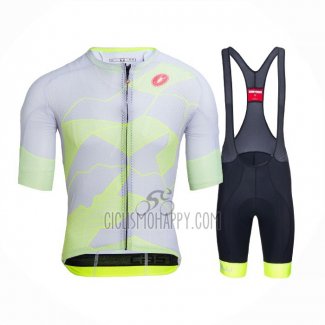 Castelli Cycling Jersey Bib Short 2021 Men Short Sleeve Light Yellow White