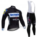 Deceuninck Quick Step Cycling Jersey Bib Tight 2019 Long Sleeve Black White