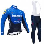 Deceuninck Quick Step Cycling Jersey Bib Tight 2021 Long Sleeve Blue Black