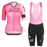 EF Education-EasyPost Cycling Jersey Bib Short 2023 Women Short Sleeve Pink