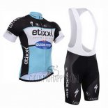 Etixx Quick Step Cycling Jersey Bib Short 2015 Short Sleeve Black and White