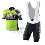 Euskadi Cycling Jersey Bib Short 2017 Men Short Sleeve Green and Black