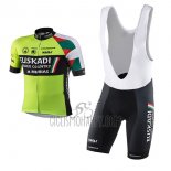 Euskadi Cycling Jersey Bib Short 2017 Men Short Sleeve Green and Black