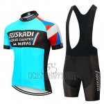 Euskadi Murias Cycling Jersey Bib Short 2019 Men Short Sleeve Blue Black