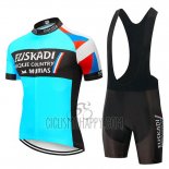 Euskadi Murias Cycling Jersey Bib Short 2019 Men Short Sleeve Blue Black