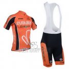Euskalte Cycling Jersey Bib Short 2013 Men Short Sleeve Orange