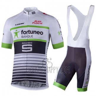 Fortuneo Samsic Cycling Jersey Bib Short 2018 Short Sleeve White