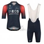INEOS Grenadiers Cycling Jersey Bib Short 2022 Short Sleeve Red Blue