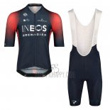 INEOS Grenadiers Cycling Jersey Bib Short 2022 Short Sleeve Red Blue