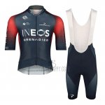 INEOS Grenadiers Cycling Jersey Bib Short 2023 Short Sleeve Black Red