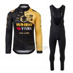 Jumbo Visma Cycling Jersey Bib Tight 2023 Long Sleeve Deep Black