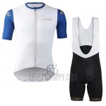 Lecol Cycling Jersey Bib Short 2019 Men Short Sleeve White Blue