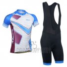 Monton Cycling Jersey Bib Short 2014 Men Short Sleeve Purple and Blue