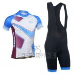 Monton Cycling Jersey Bib Short 2014 Men Short Sleeve Purple and Blue
