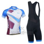 Monton Cycling Jersey Bib Short 2014 Men Short Sleeve Purple and Blue