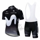 Movistar Cycling Jersey Bib Short 2019 Short Sleeve Black White
