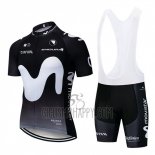 Movistar Cycling Jersey Bib Short 2019 Short Sleeve Black White
