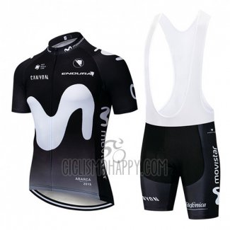 Movistar Cycling Jersey Bib Short 2019 Short Sleeve Black White