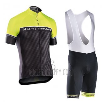 Northwave Cycling Jersey Bib Short 2017 Men Short Sleeve Green and Black