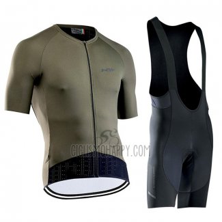 Northwave Cycling Jersey Bib Short 2021 Men Short Sleeve Green