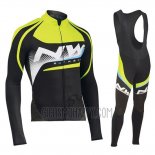 Northwave Cycling Jersey Bib Tight 2019 Men Long Sleeve Green White Black