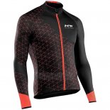 Northwave Cycling Jersey Bib Tight Men Long Sleeve Red Black