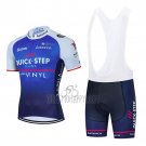 Quick Step Cycling Jersey Bib Short 2022 Short Sleeve Blue White