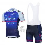 Quick Step Cycling Jersey Bib Short 2022 Short Sleeve Blue White