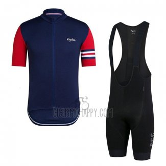 Rapha Cycling Jersey Bib Short 2021 Men Short Sleeve Dark Blue Red