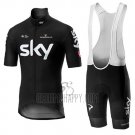 Sky Cycling Jersey Bib Short 2019 Short Sleeve Black