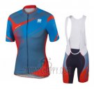 Sportful Cycling Jersey Bib Short 2016 Men Short Sleeve Red and Blue