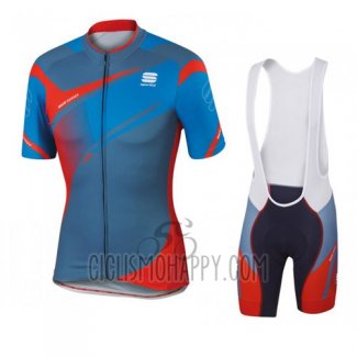 Sportful Cycling Jersey Bib Short 2016 Men Short Sleeve Red and Blue