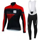 Sportful Cycling Jersey Bib Tight 2016 Men Long Sleeve Red
