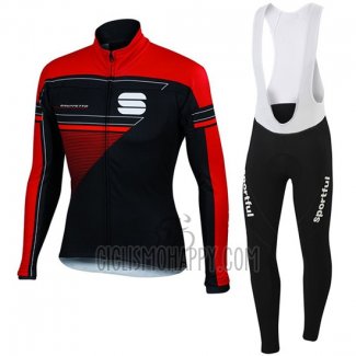Sportful Cycling Jersey Bib Tight 2016 Men Long Sleeve Red