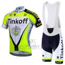 Tinkoff Cycling Jersey Bib Short 2016 Short Sleeve Green and Black