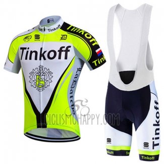 Tinkoff Cycling Jersey Bib Short 2016 Short Sleeve Green and Black