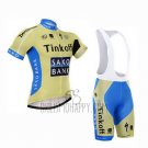 Tinkoff Saxo Bank Cycling Jersey Bib Short 2015 Short Sleeve Sky Blue and Yellow