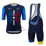 Tour de France Cycling Jersey Bib Short 2023 Men Short Sleeve Black Blue