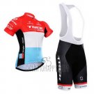 Trek Factory Racing Cycling Jersey Bib Short 2015 Short Sleeve White Red